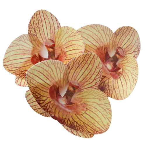 KWIATY NA TORT storczyk waflowy ORCHIDEA dekoracje URODZINY ozdoby 3szt
